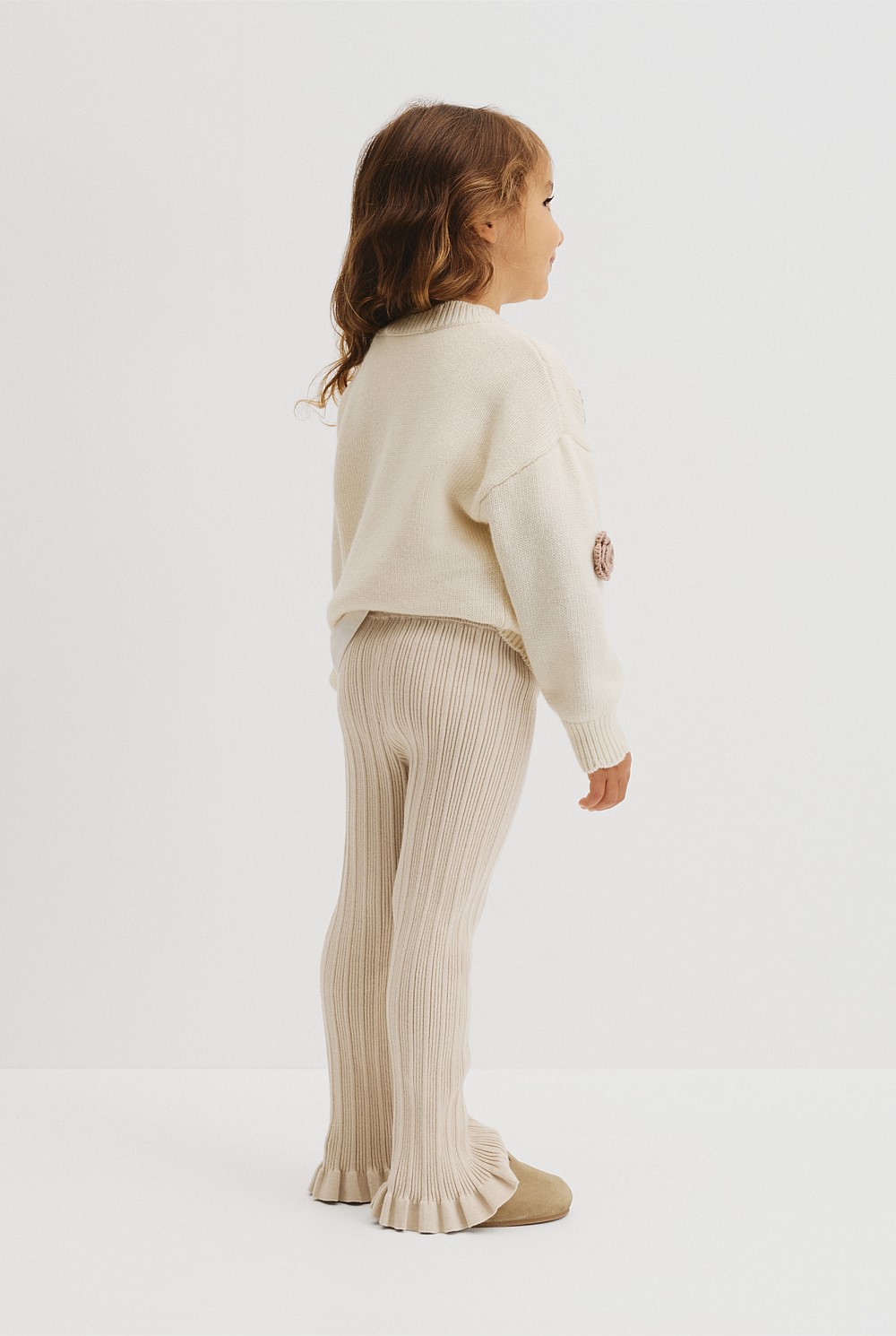 Organically Grown Cotton Blend Rib Knit Pant