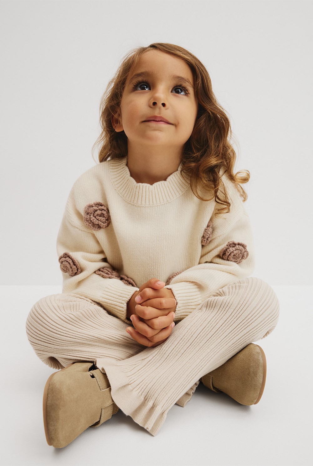 Organically Grown Cotton Blend Rib Knit Pant