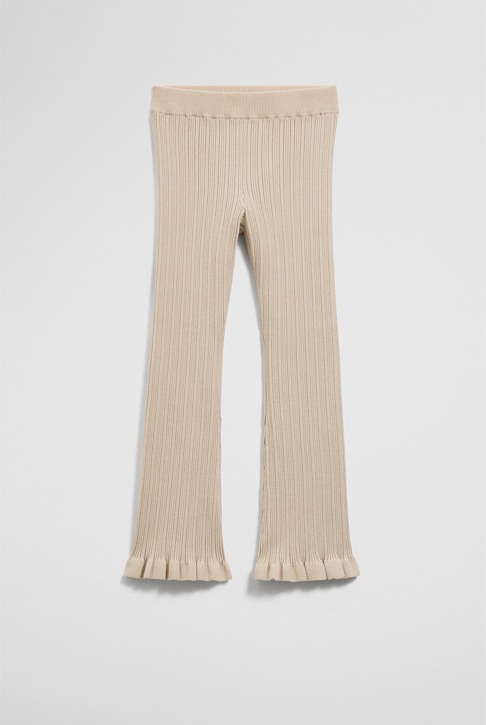 Organically Grown Cotton Blend Rib Knit Pant