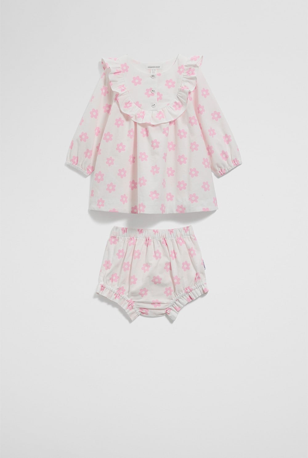 Organically Grown Cotton Cord Frill Dress Set
