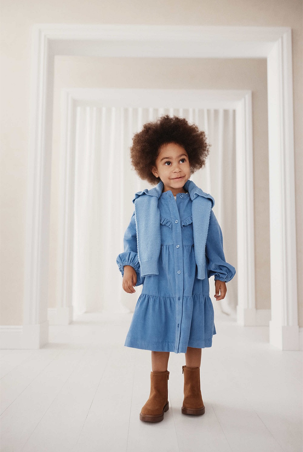 Organically Grown Cotton Long Sleeve Corduroy Dress