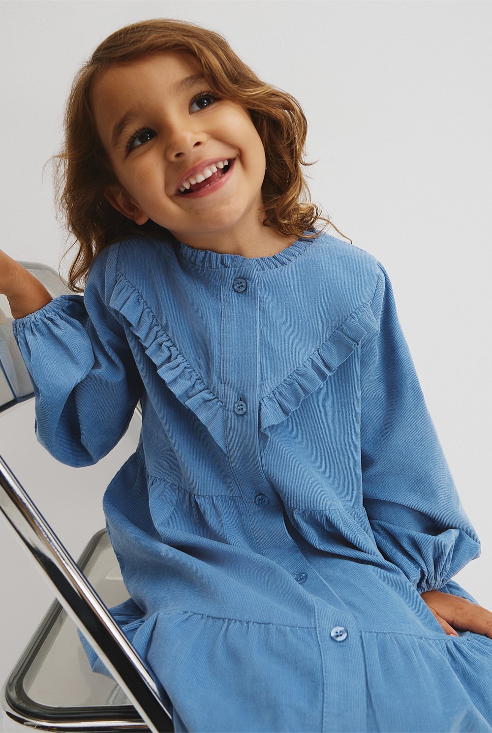 Organically Grown Cotton Long Sleeve Corduroy Dress