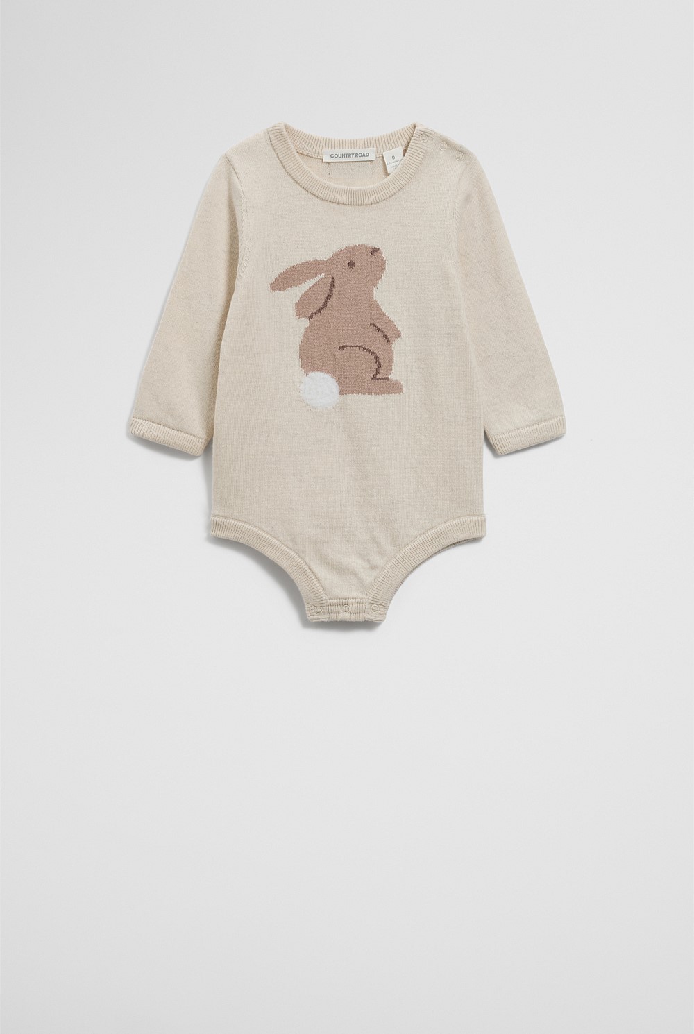 Organically Grown Cotton Cord Knit Bunny Bodysuit