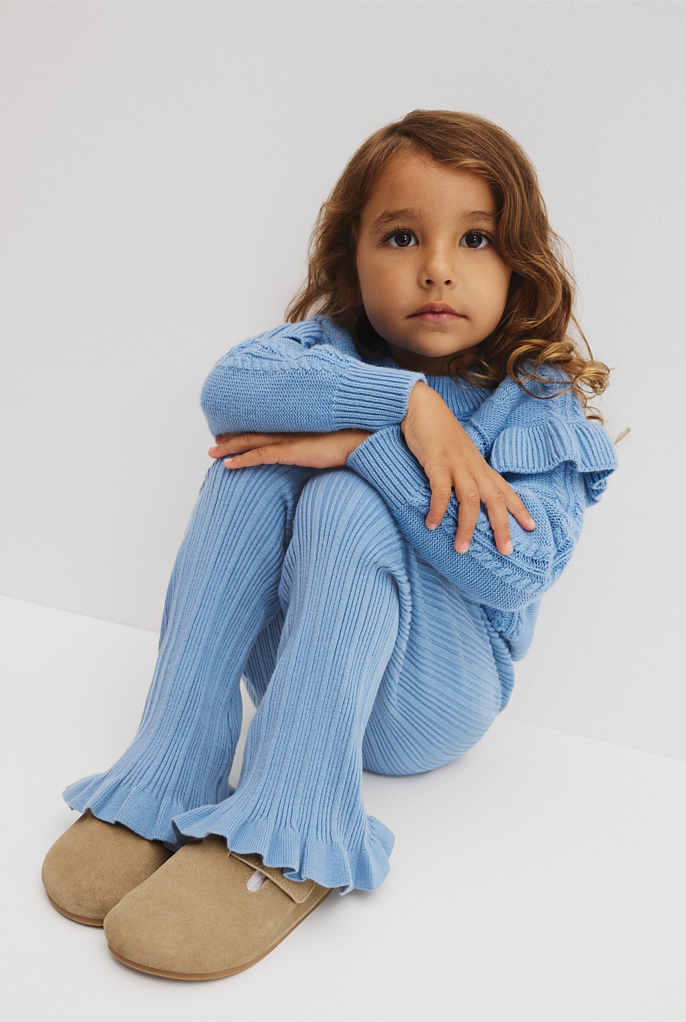 Organically Grown Cotton Blend Rib Knit Pant