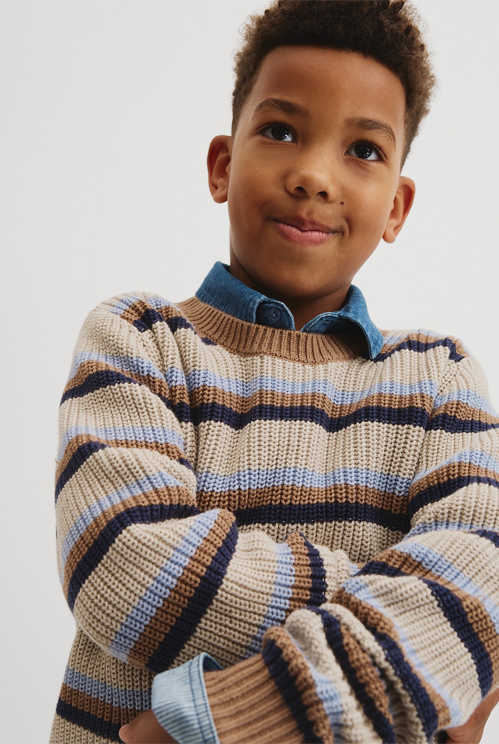 Crew Neck Stripe Knit