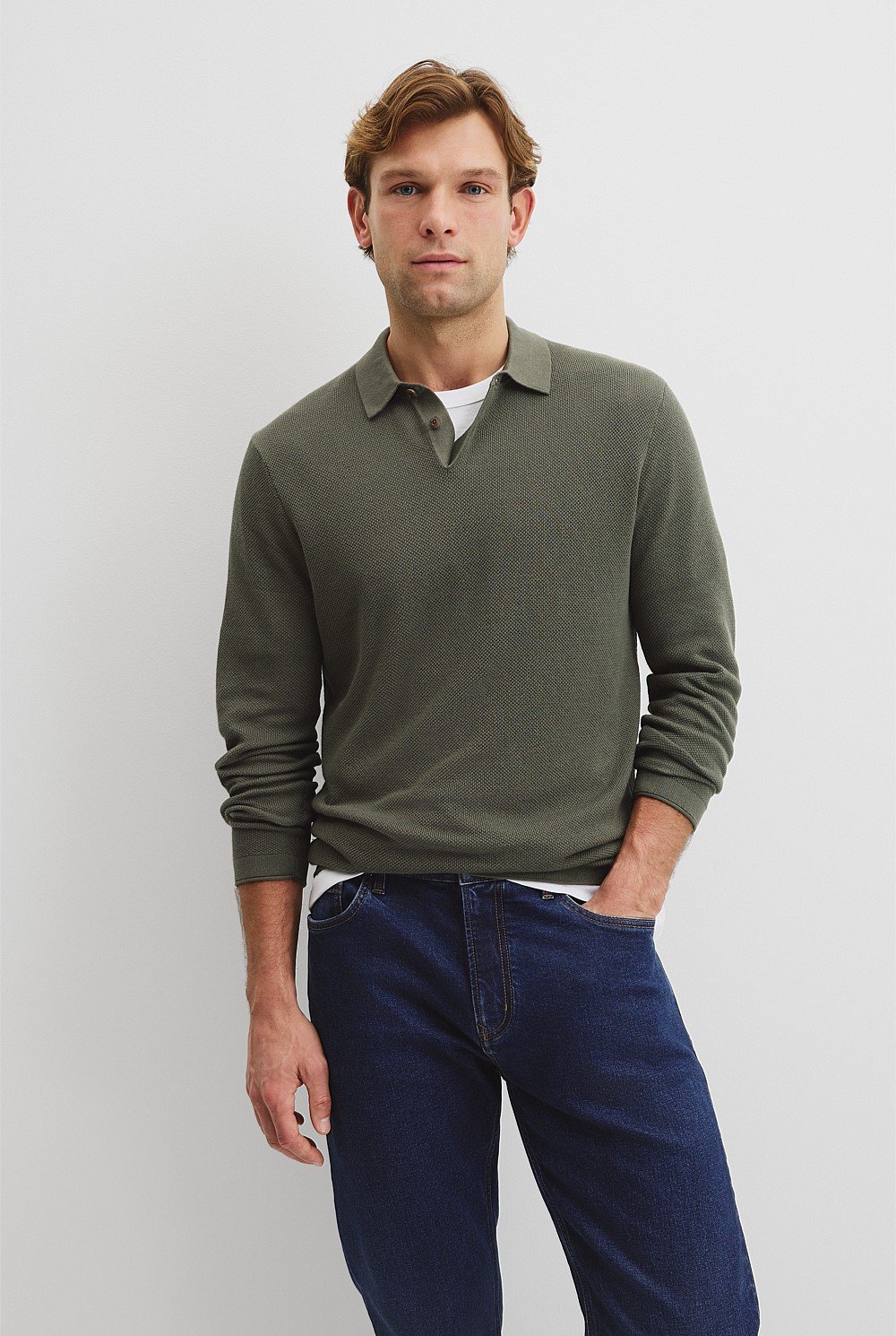 Australian Good Earth Cotton Pique Polo Knit