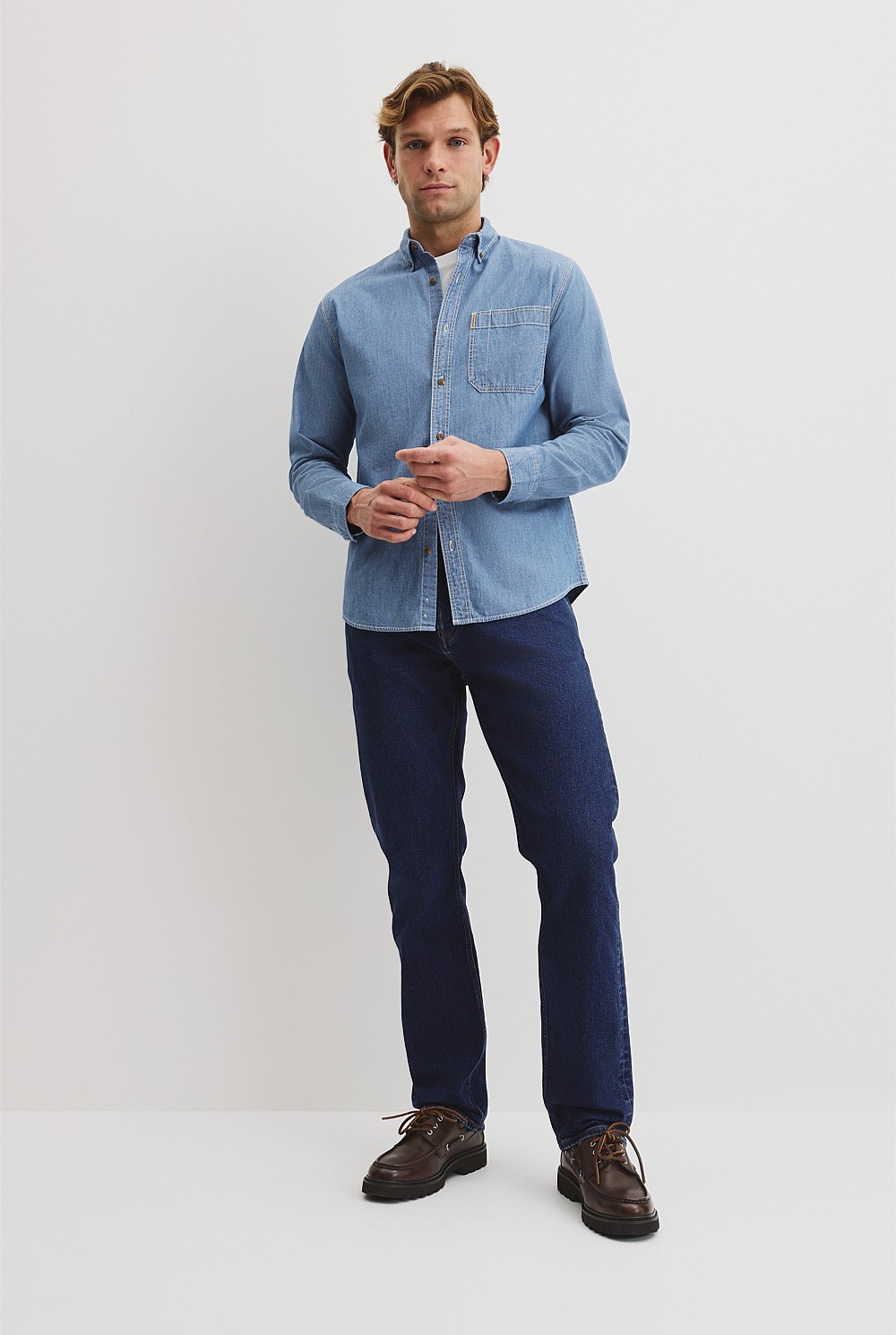 Regular Fit Workwear Chambray Shirt
