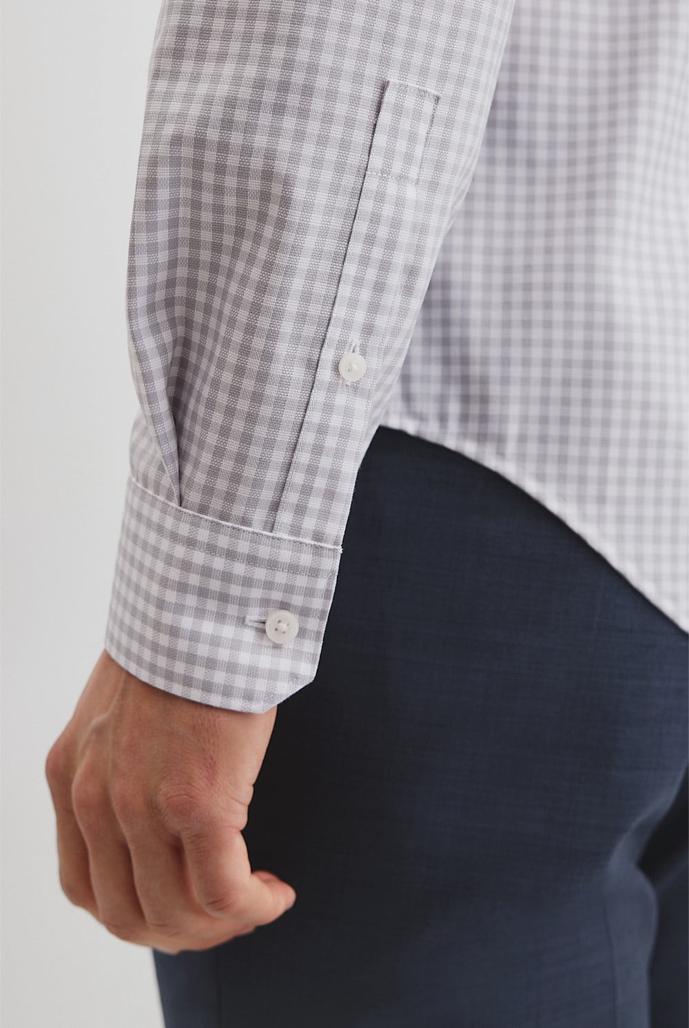 Slim Fit Gingham Travel Shirt