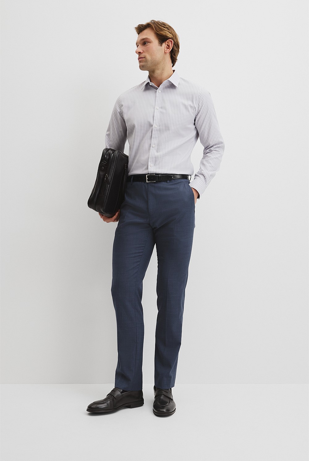 Slim Fit Gingham Travel Shirt