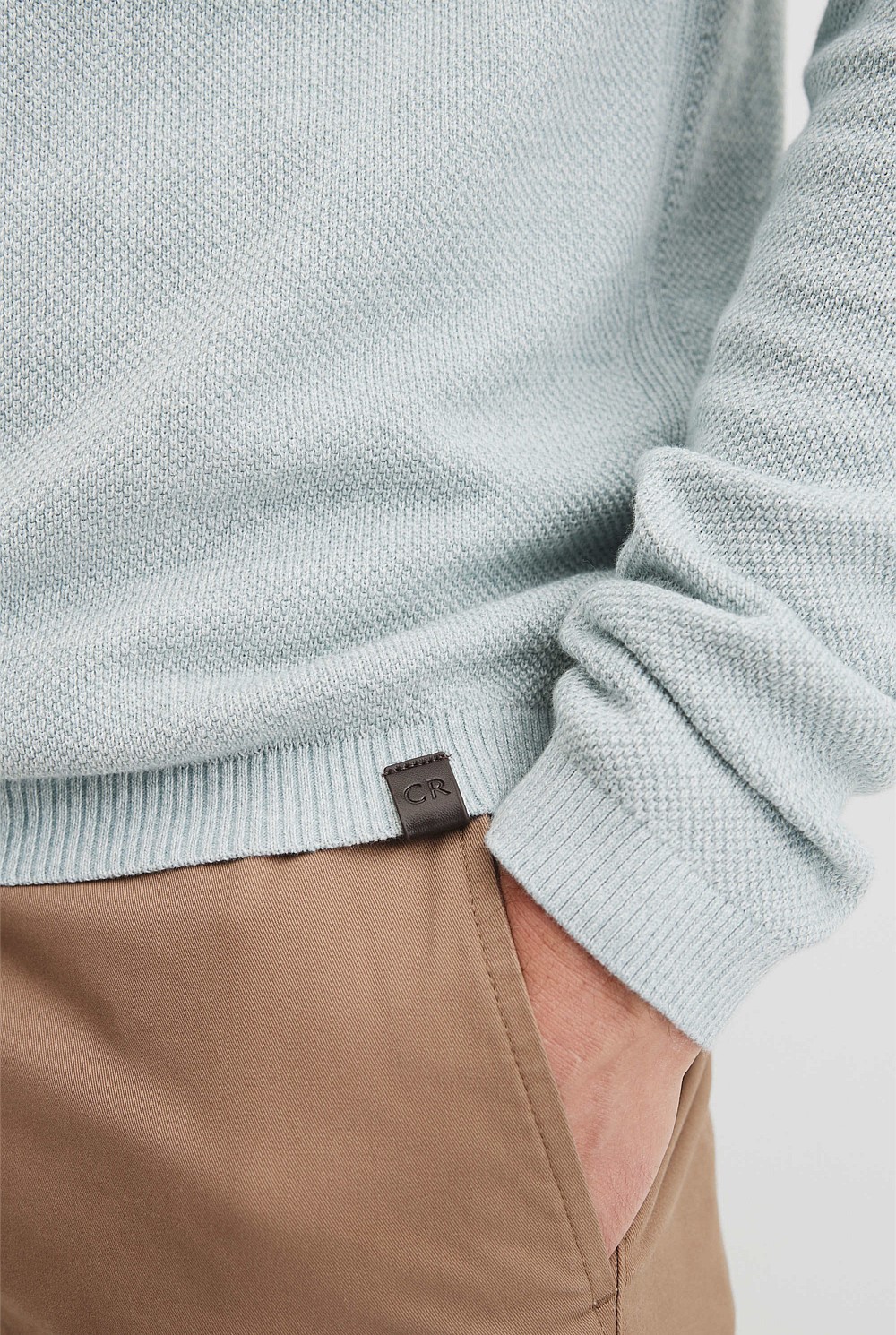 Australian Good Earth Cotton Pique Crew Neck Knit