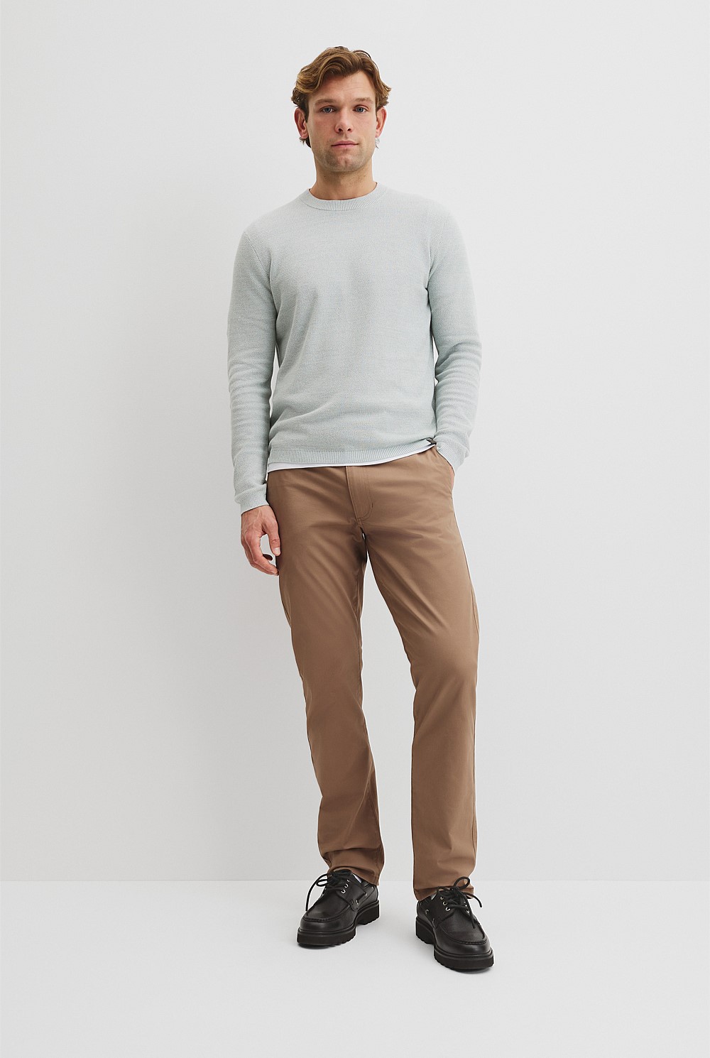 Australian Good Earth Cotton Pique Crew Neck Knit
