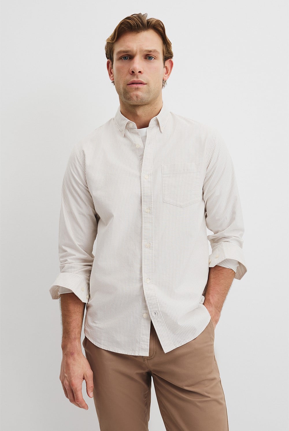 Australian Good Earth Regular Fit Oxford Stripe Shirt