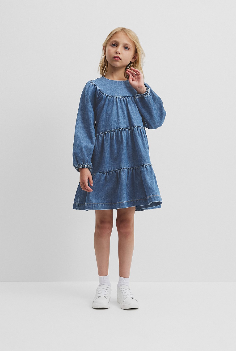 Denim Tiered Dress