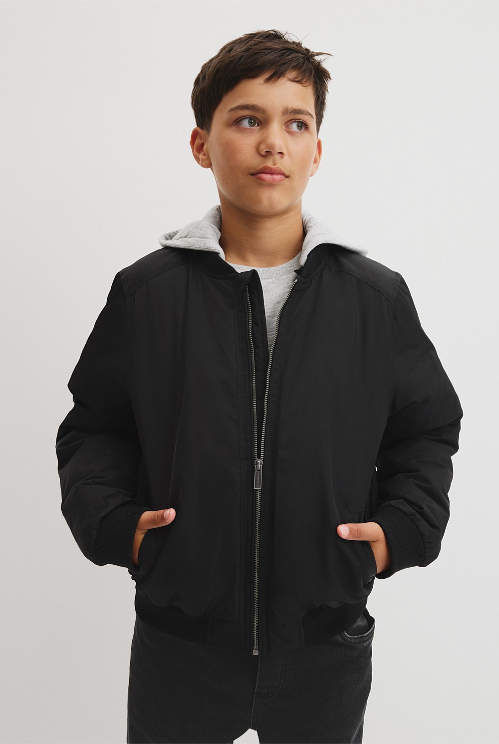 Teen Hooded Bomber Jacket