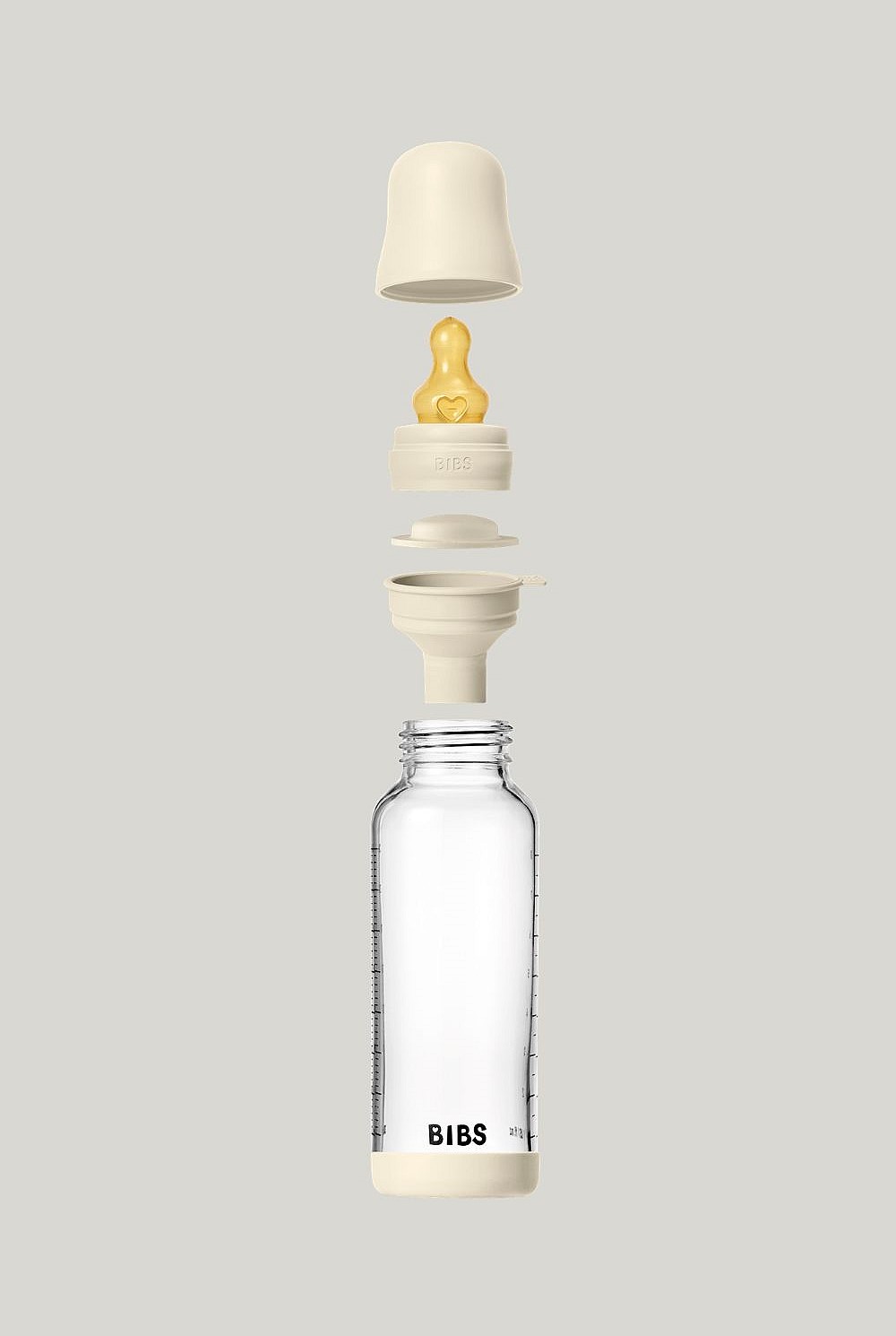 Glass Baby Bottle 240ml Latex - Ivory