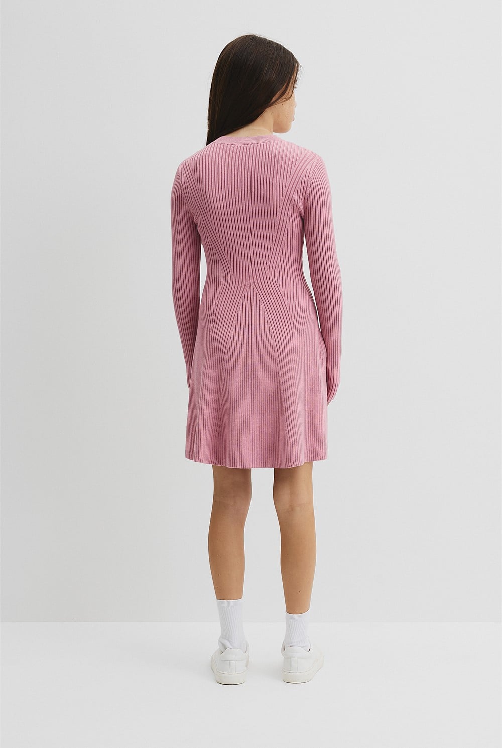Teen Rib Long Sleeve Knit Dress