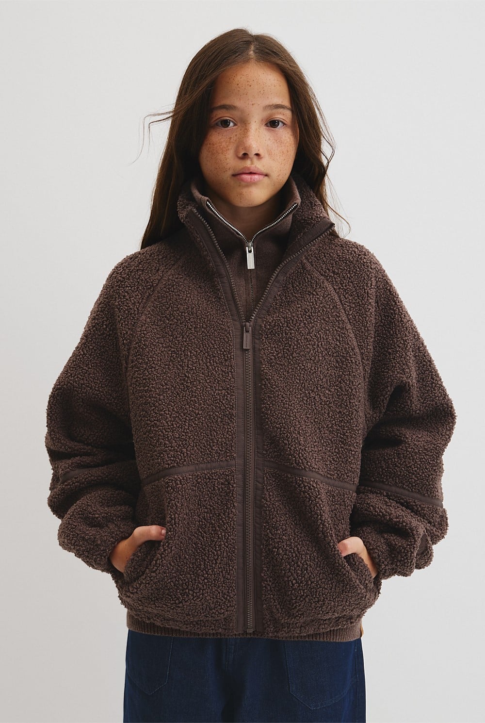 Teen Sherpa Zip Through Jacket