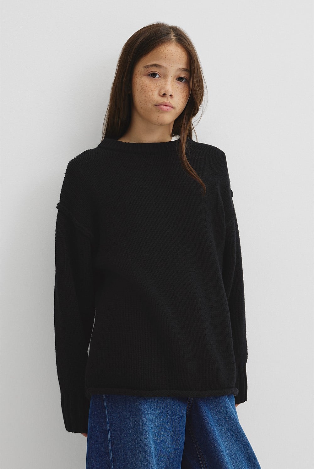 Teen Exposed Seam Knit