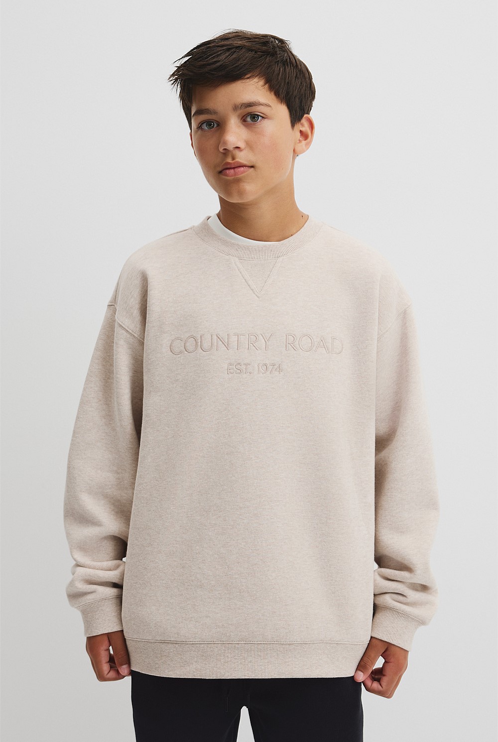 Teen Cotton Logo Crew Neck Sweat