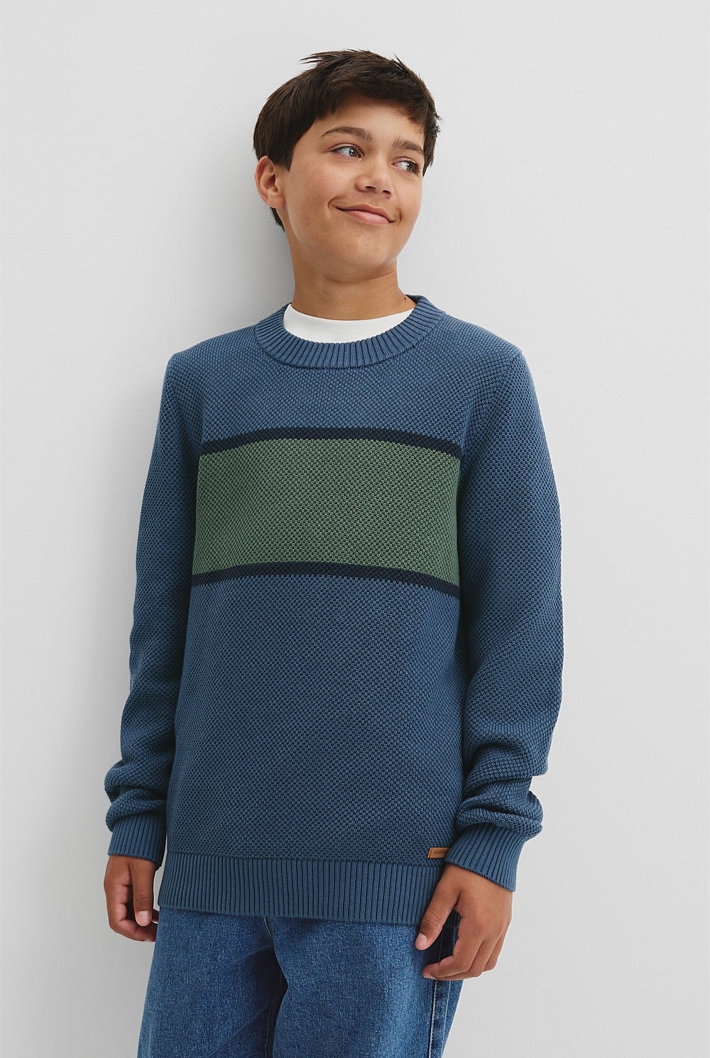 Teen Australian Cotton Stripe Textured Knit