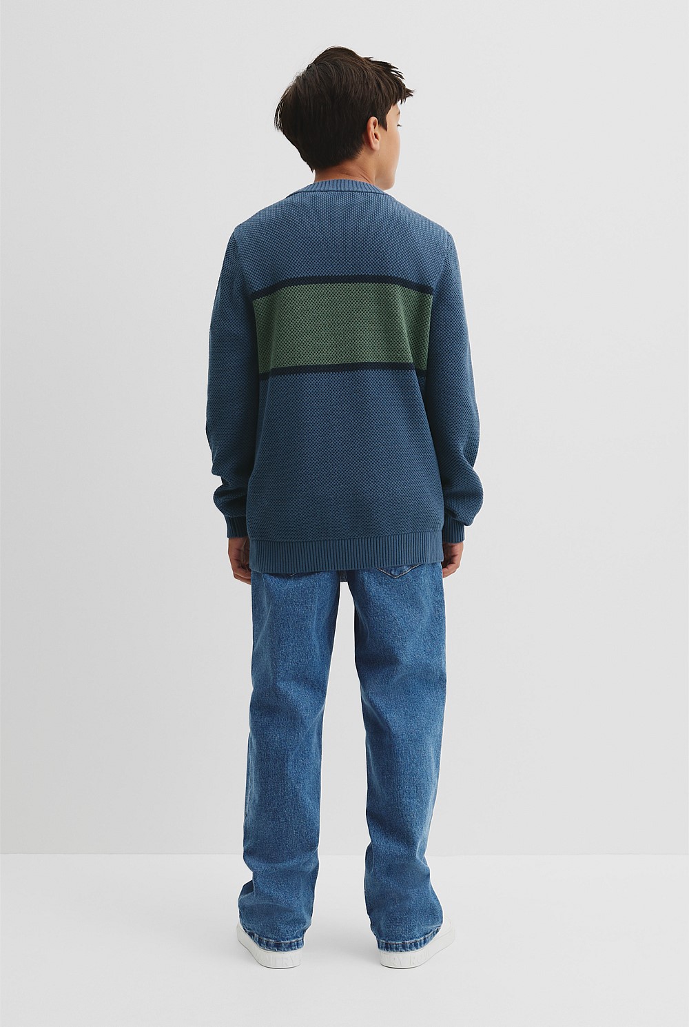 Teen Australian Cotton Stripe Textured Knit