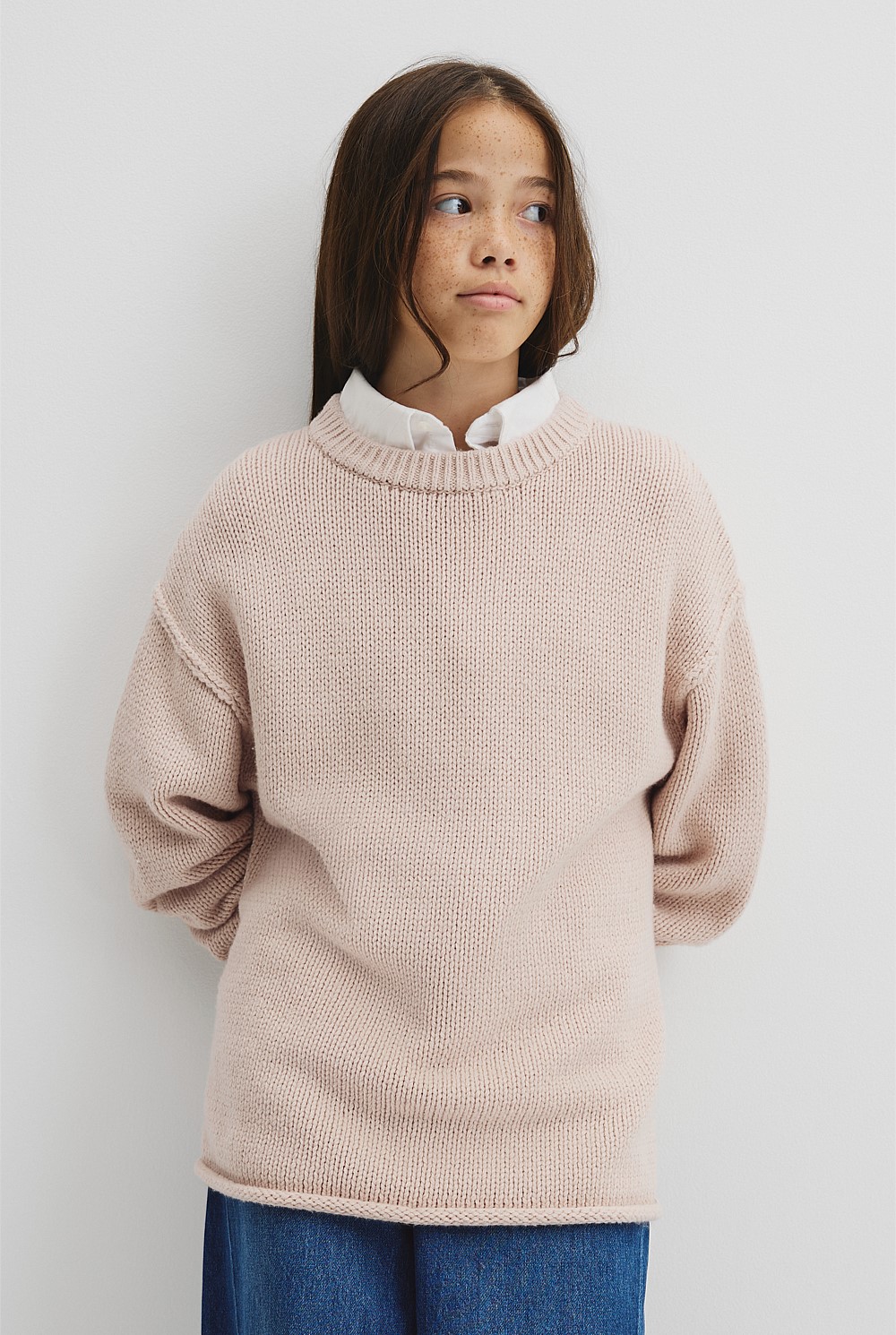 Teen Exposed Seam Knit