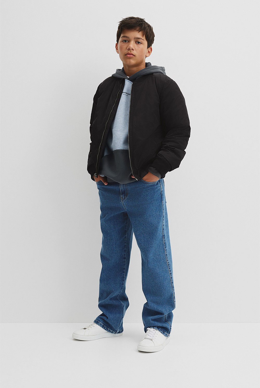 Teen Colour Block Hooded Sweat