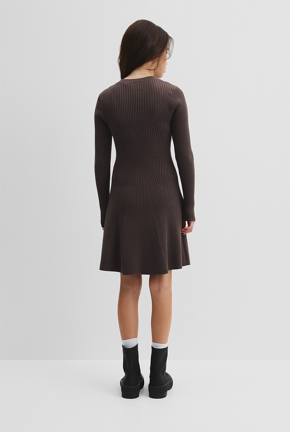 Teen Rib Long Sleeve Knit Dress