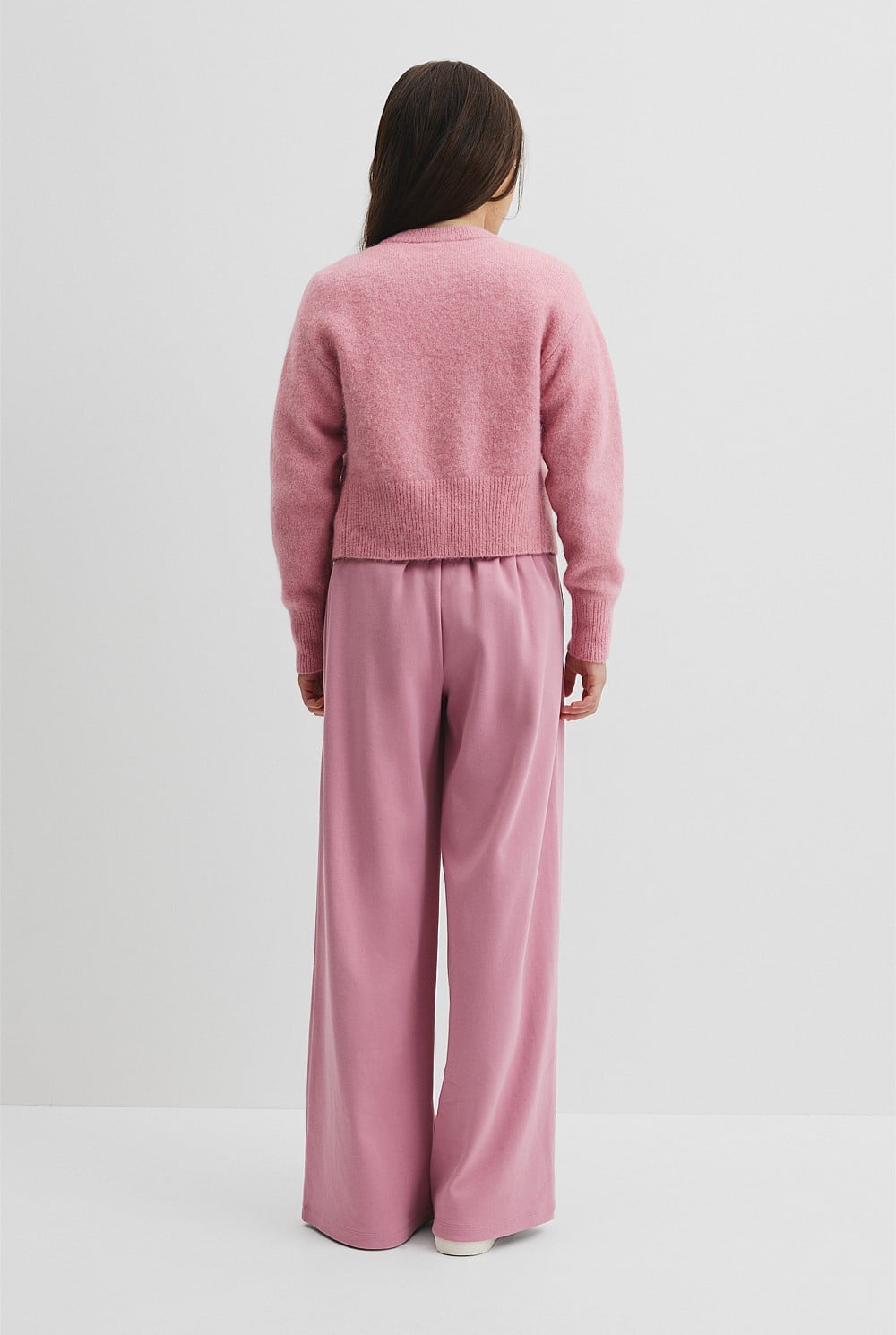 Teen Fluffy Crew Knit Cardigan