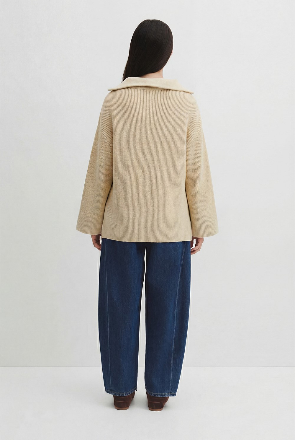 Teen Half Zip Rib Knit