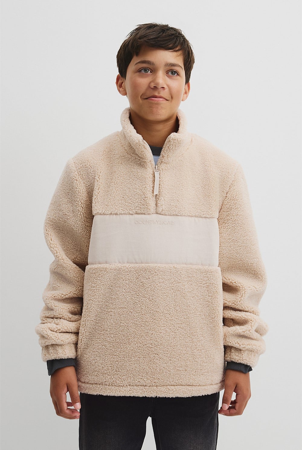 Teen Sherpa Half Zip Sweat