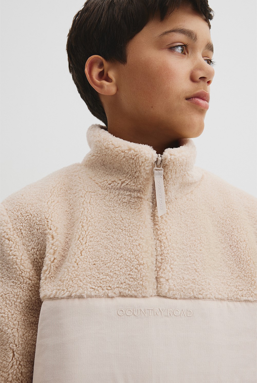 Teen Sherpa Half Zip Sweat
