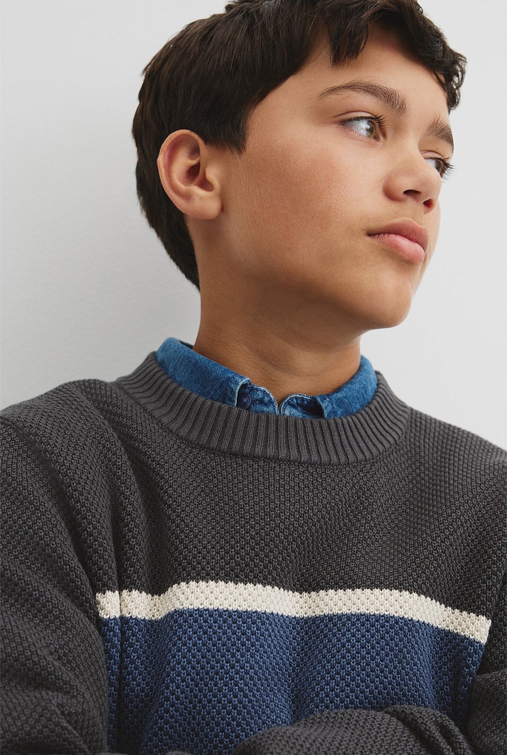 Teen Australian Cotton Stripe Textured Knit