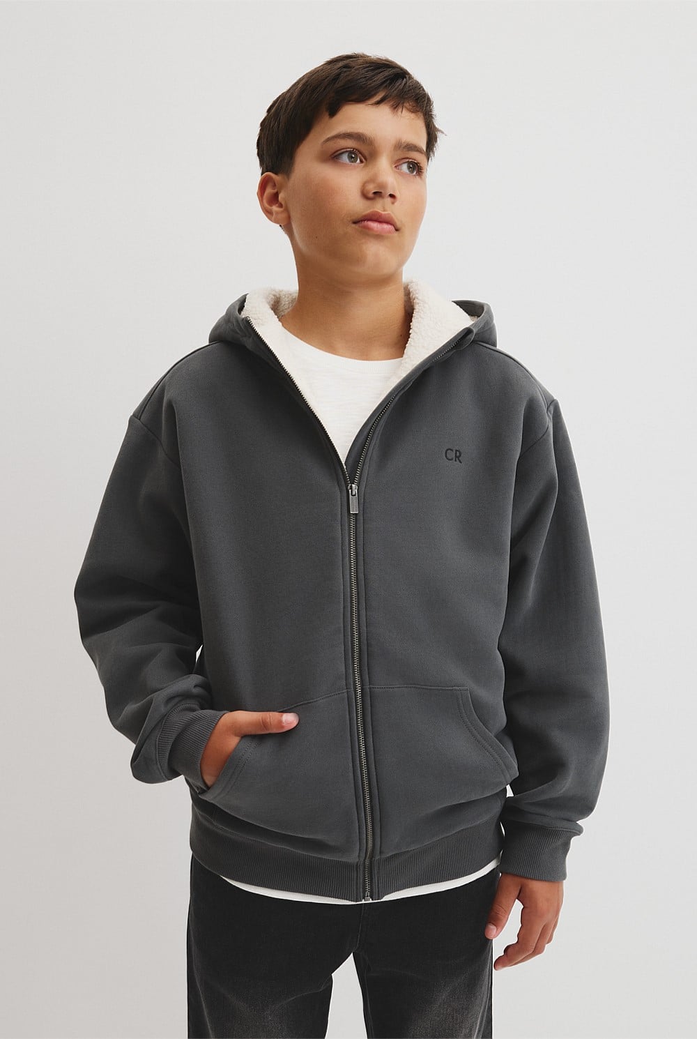 Teen Fleece Lined Zip Through Sweat