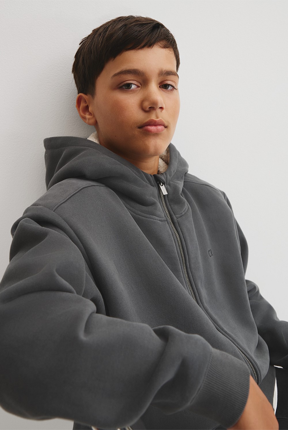 Teen Fleece Lined Zip Through Sweat