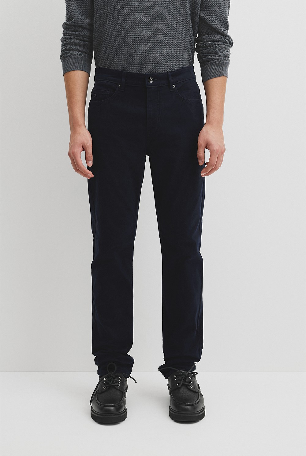 Tapered Fit Brushed Five Pocket Pant