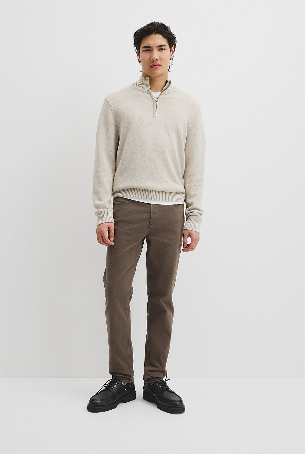 Australian Good Earth Cotton Half Zip Knit