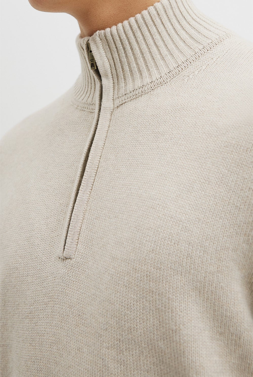 Australian Good Earth Cotton Half Zip Knit