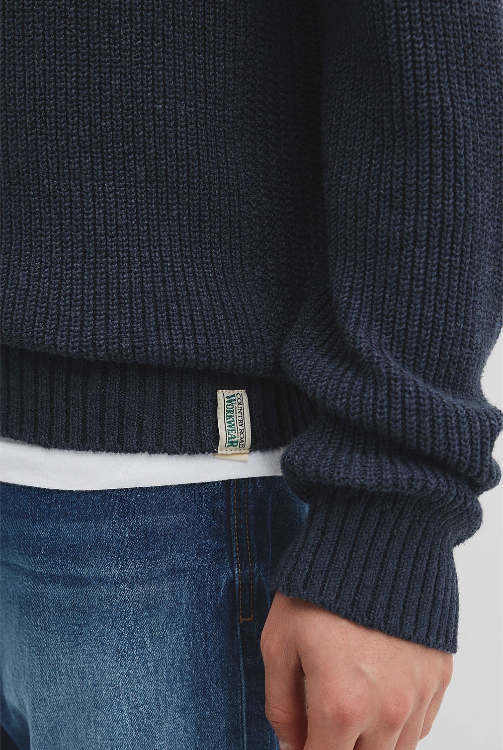 Workwear Australian Cotton Funnel Neck Knit