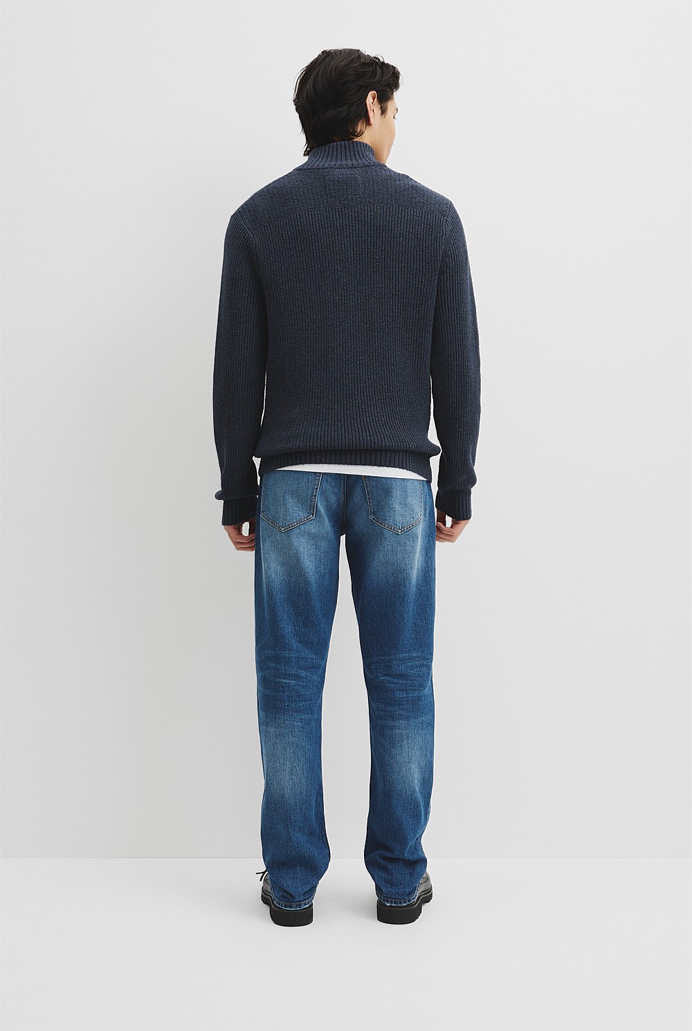 Workwear Australian Cotton Funnel Neck Knit