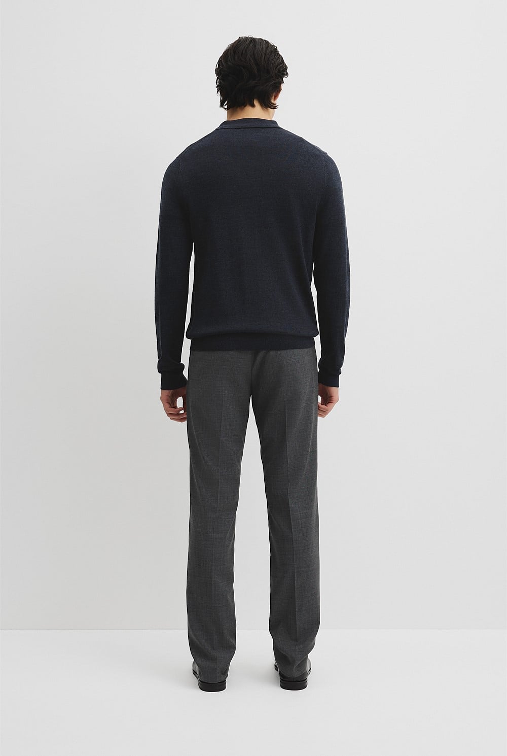 Australian Merino Long Sleeve Am Button Polo Knit