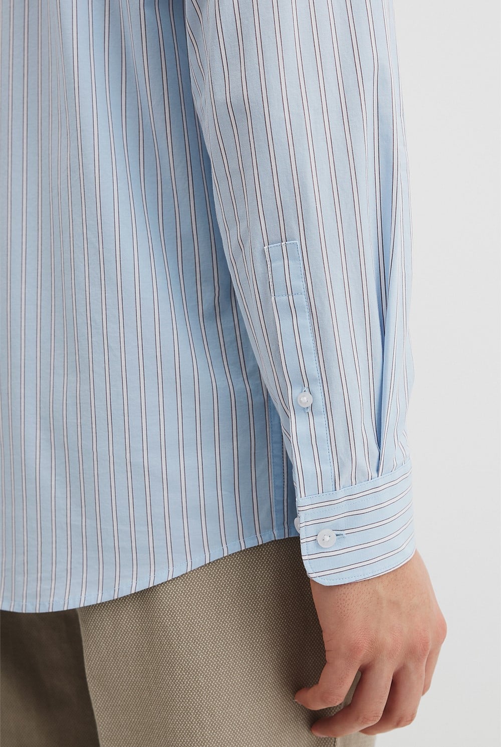 Slim Fit Cotton Stretch Stripe Shirt