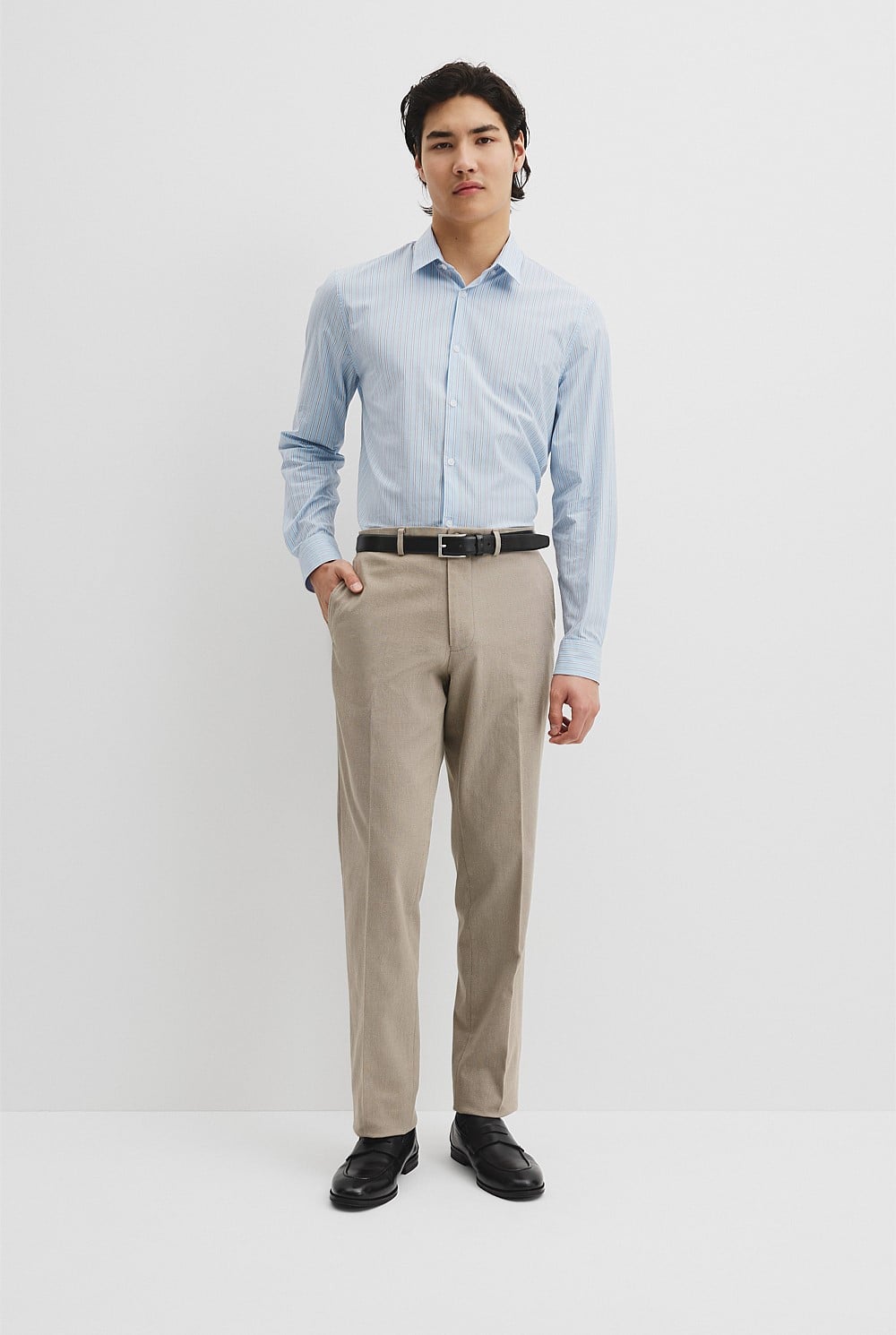 Slim Fit Cotton Stretch Stripe Shirt