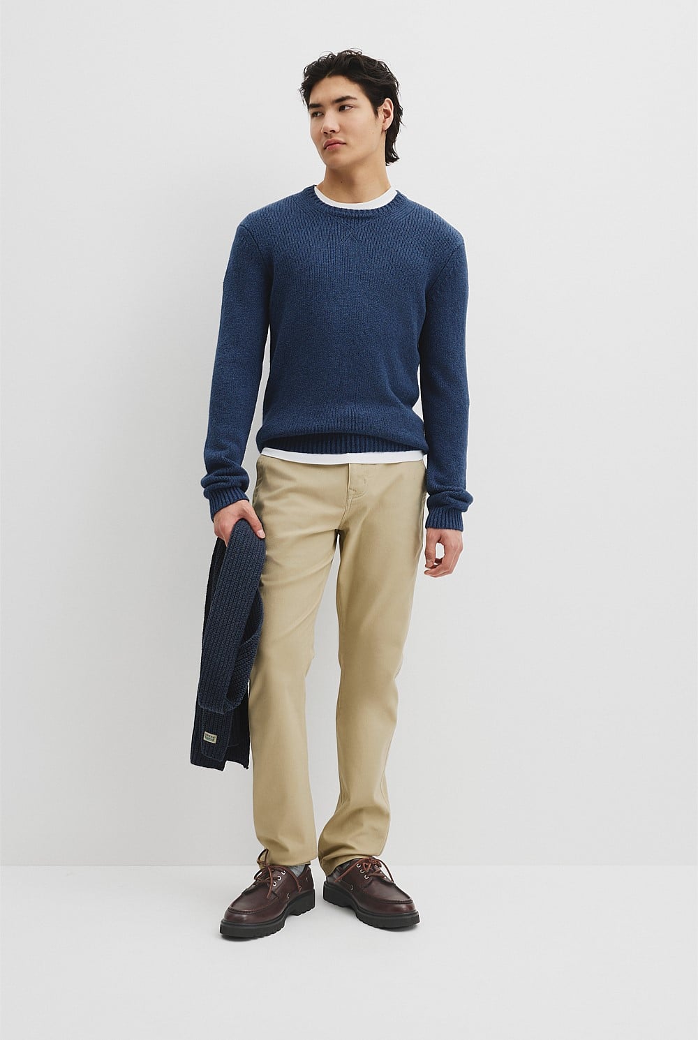 Long Sleeve Cotton Crew Neck Knit