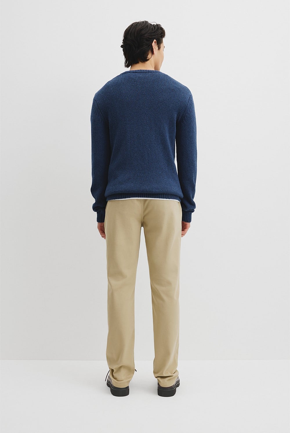 Long Sleeve Cotton Crew Neck Knit