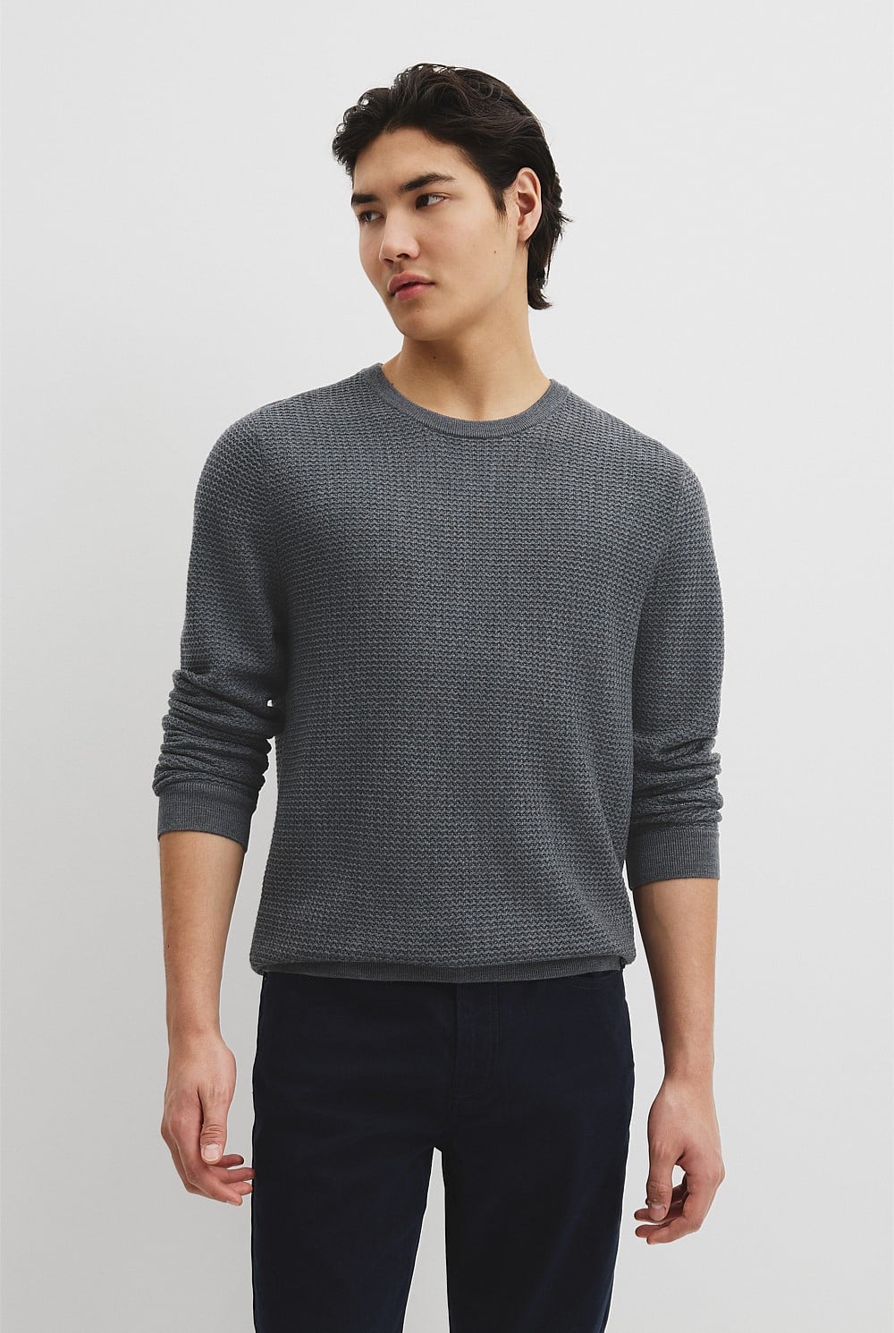 Australian Merino Wool Textured Crew Knit