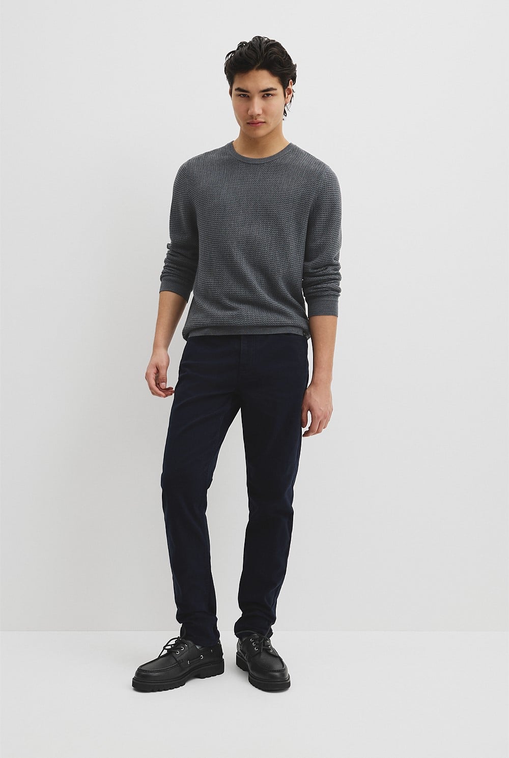 Australian Merino Wool Textured Crew Knit