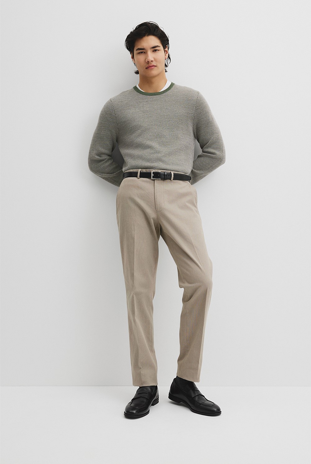 Australian Merino Wool Jacquard Crew Neck Knit