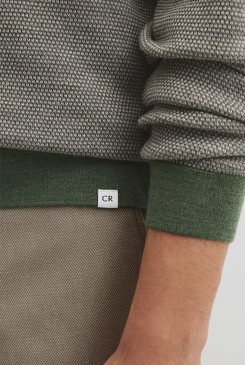 Australian Merino Wool Jacquard Crew Neck Knit