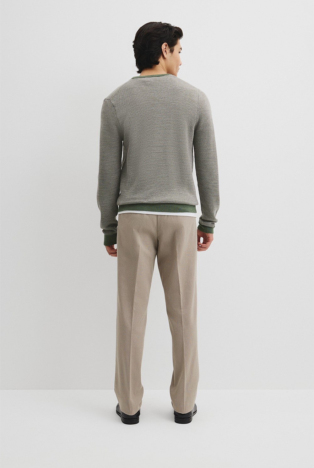 Australian Merino Wool Jacquard Crew Neck Knit